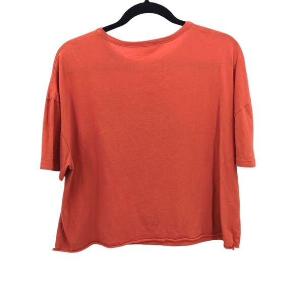 The Rolling Stones Shirt Womens Large Cropped Graphic Rock Festival Retro Orange - Picture 2 of 9